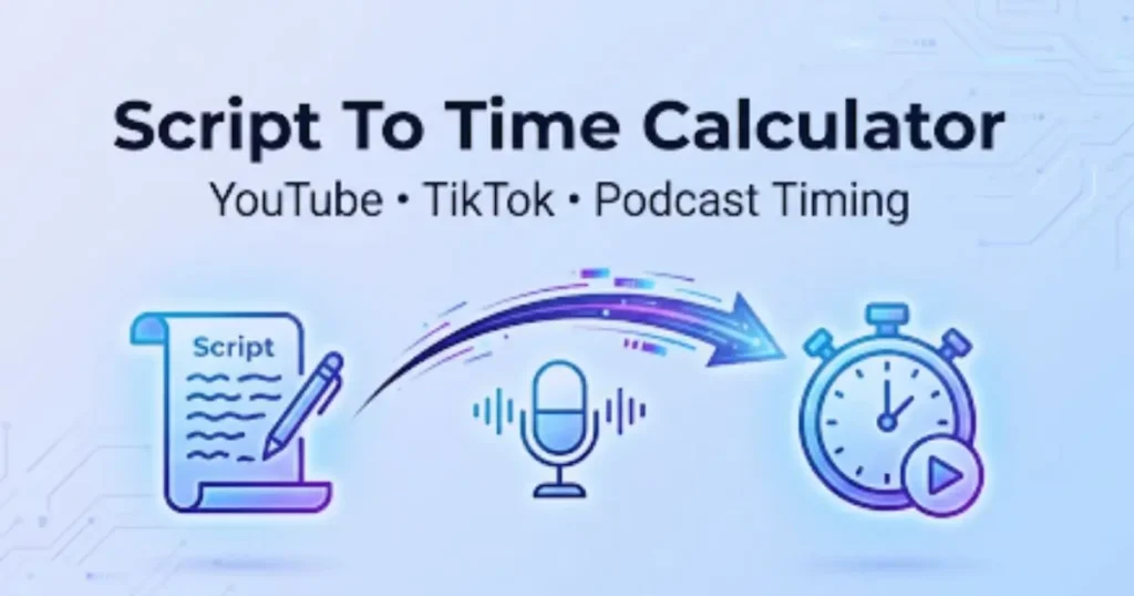 Script to Time Calculator tool for estimating video, YouTube, TikTok and podcast timing